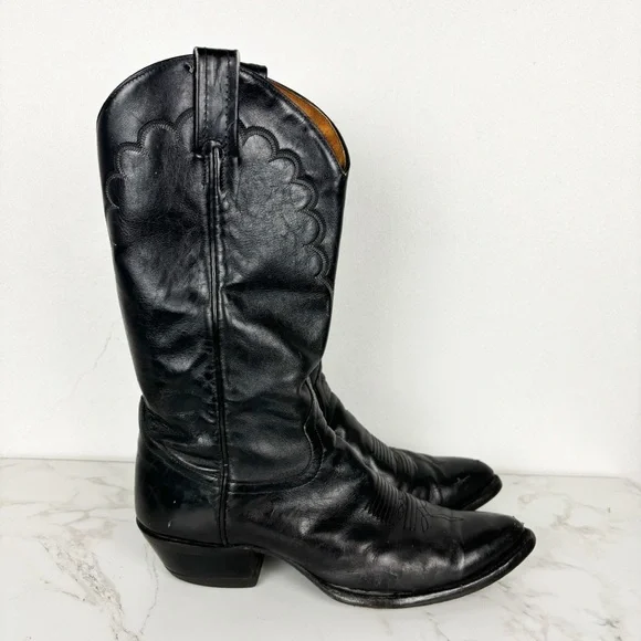 靴 vintage TONY LAMA western boots 8 black Tony Lama | Shoes | Vintage Tony Lama Mens Black Cowboy